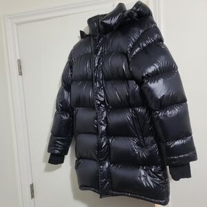 TNA SUPER PUFF MID LENGTH WOMENS SMALL SHINY BLACK